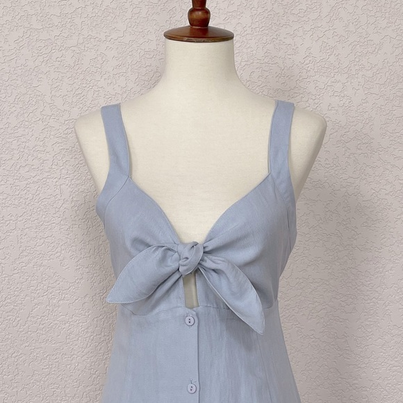 ASTR the label tie front light blue midi dress - Picture 2 of 4